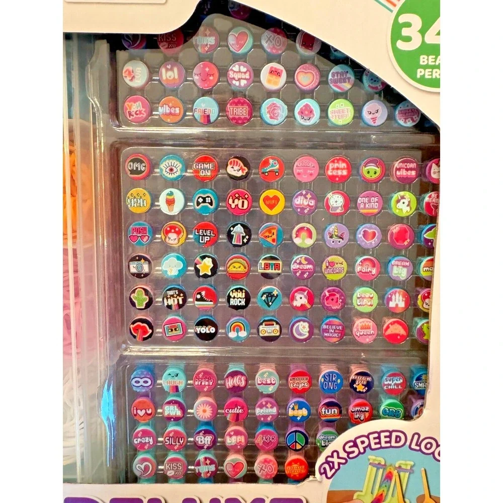 Rainbow Loom Beadmoji Deluxe Bracelet Bead Large Kit & Speed Looms 2200‎ Bands